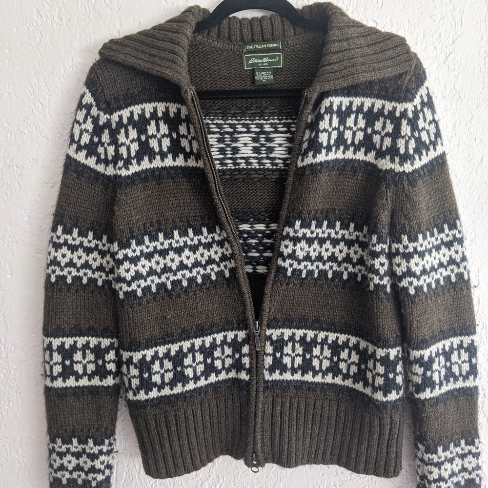 Eddie Bauer Women's Merino Zip Up Cardigan